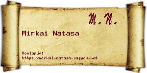 Mirkai Natasa névjegykártya